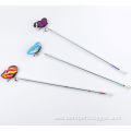 New design interactive colorful telescopic rod cat teaser